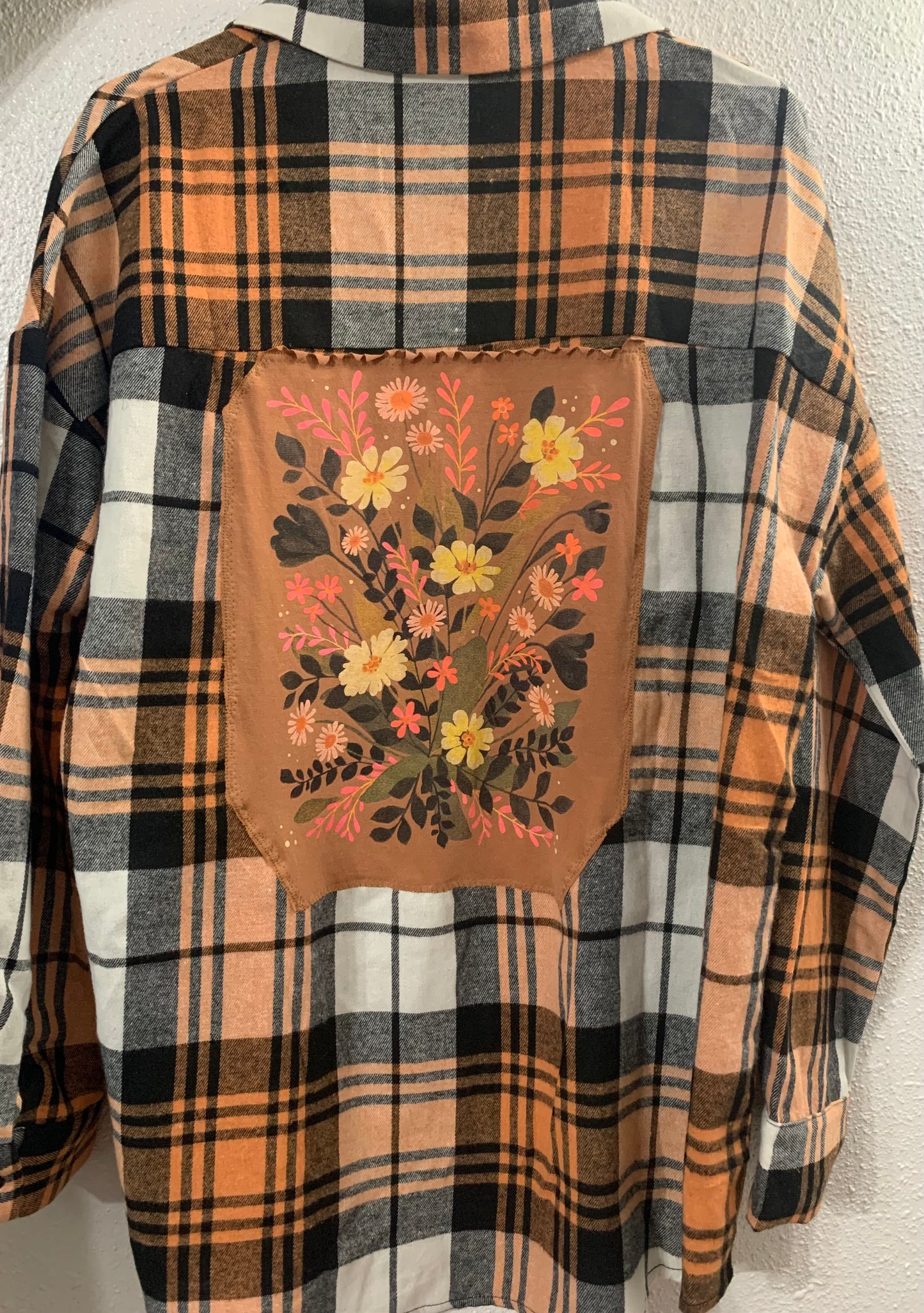 BURT ORANGE FLANNEL FLOWER BACK